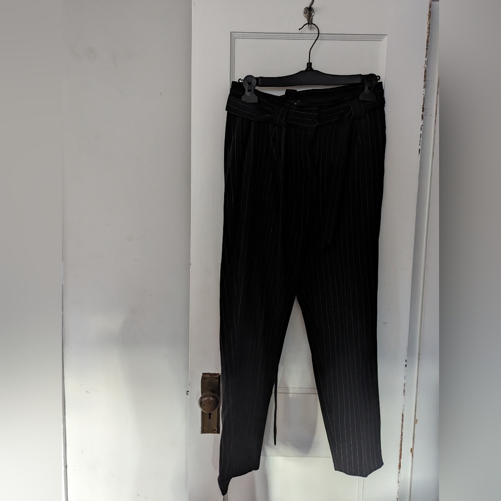 Pinstripe express paper bag pants size 8